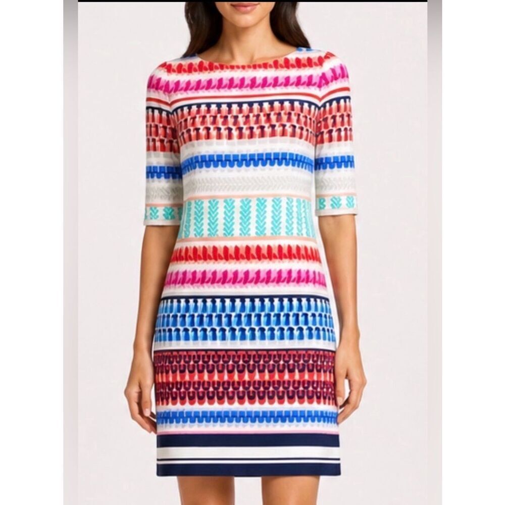 Eliza J Striped Stretch Shift Dress